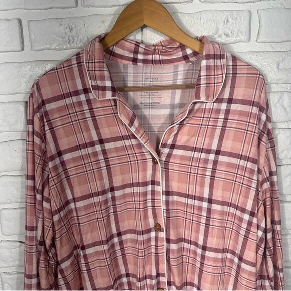 Posh Peanut Button Down Plaid Sleep Shirt Size 2X - Picture 6 of 8